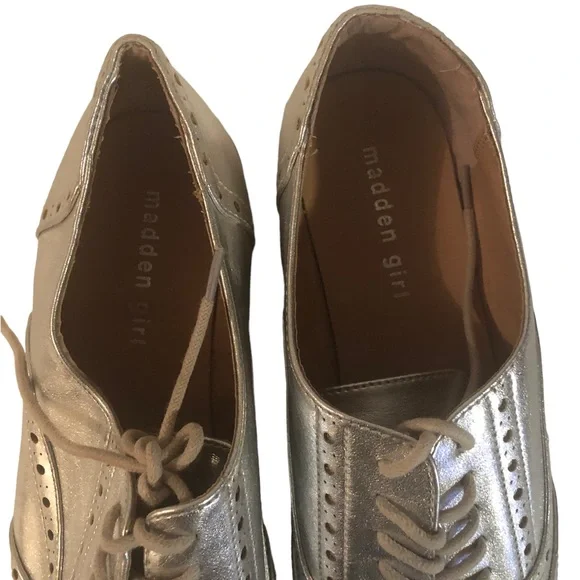 MADDEN GIRL Silver Metallic Platform Shoes - Picture 3 of 5